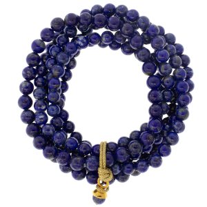 Catherine Canino:Lapis lazuli Sally Cluster stretchy bracelet set