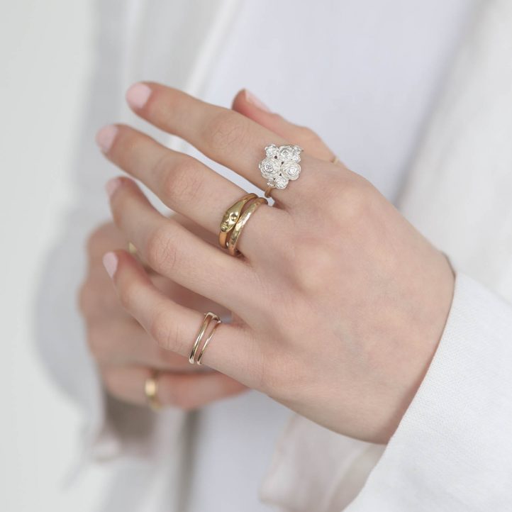 Hannah Blount: Diamond Rose Bouquet Ring - Large