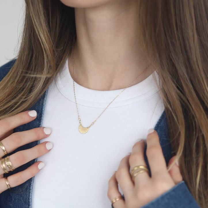 Sarah McGuire: Luna Necklace, 18k & 14k chain, 18"