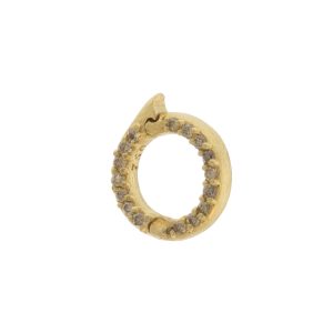 Erica Molinari Trunk Show: 18K champagne diamonds, .16 TCW small round ONE side pave charm holder