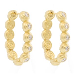 Campbell + Charlotte: Evolve Oval Hoop Earring, Diamond, 14k Gold