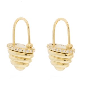 Campbell + Charlotte: Found Gold Cap Huggie, Diamond, 14k Gold