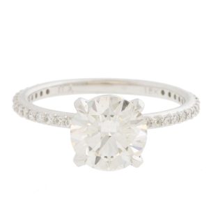 ILA UNBRIDALED:Solitaire Pave engagement ring,Lab grown 2.00ct G/VS2,18K WG,6.5