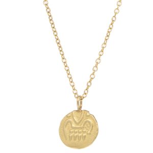 Robin Haley: Necklace, 14k Gold, Delicate "In Safe Keeping Artifact", 16" chain