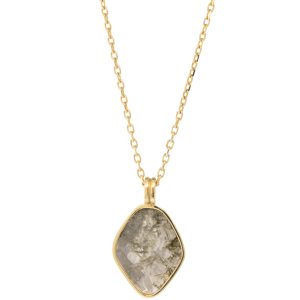 Celine Daoust: Necklace,14k Yellow gold,Rose cut grey diamond slice,Collete Setting