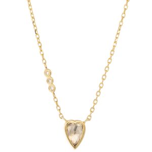 Celine Daoust: Necklace,14k gold,Grey Diamonds 40cm diamond slice,3 diamonds