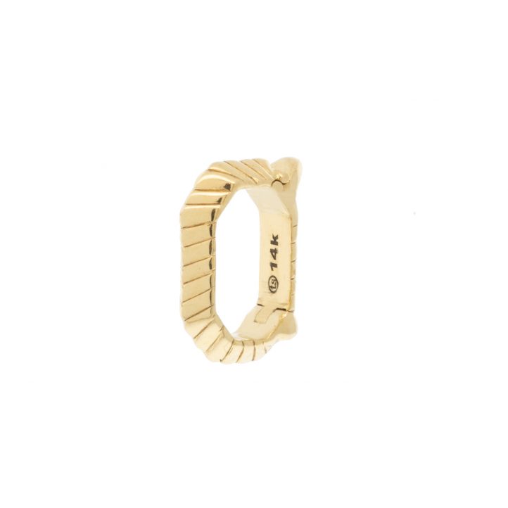 Three Stories Jewelry: Ruffled Diamond Openable Bale, 14k yellow gold, Emerald, GSI Diamond