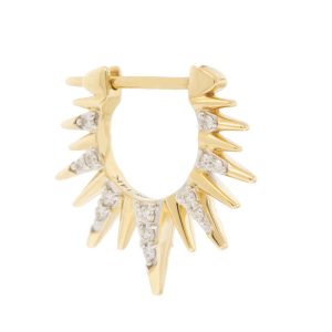 Three Stories Jewelry: SINGLE Small Love Explosion Diamond Earring, GSI Dia, 14k yellow gold