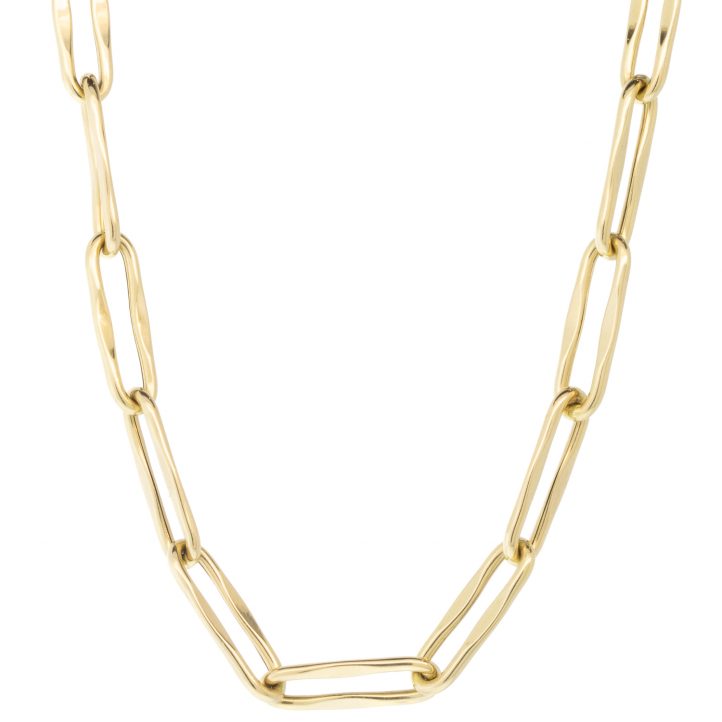 Three Stories Jewelry: Large Wavy Paperclip Chain 18", 14k yellow gold