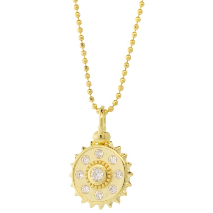 Three Stories Jewelry: SINGLE Phoenix Rising Double Sided Top Switch Charm, 0.18 TCW GSI Diamonds, 14k yellow gold