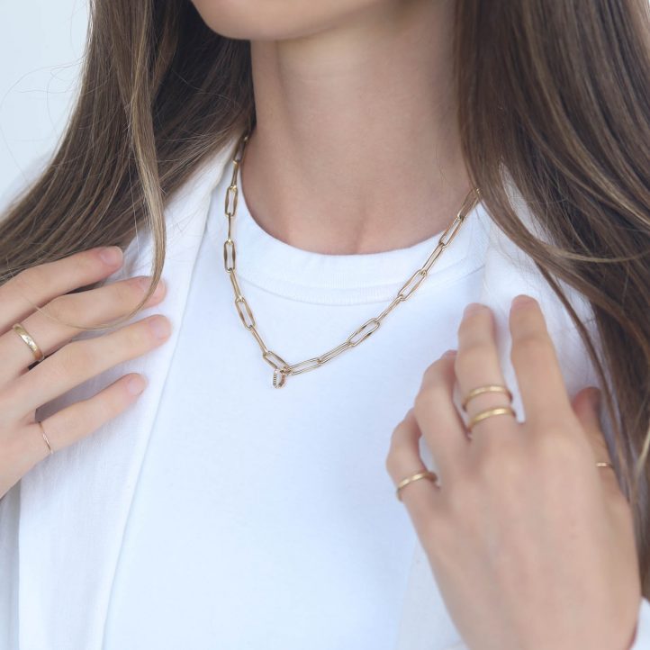 Three Stories Jewelry: Ruffled Diamond Openable Bale, 14k yellow gold, Emerald, GSI Diamond