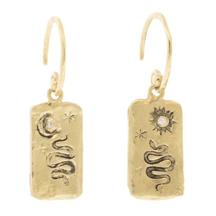 Victoria Cunningham Trunk Show: 14K mystic earrings7/8 x 5/16