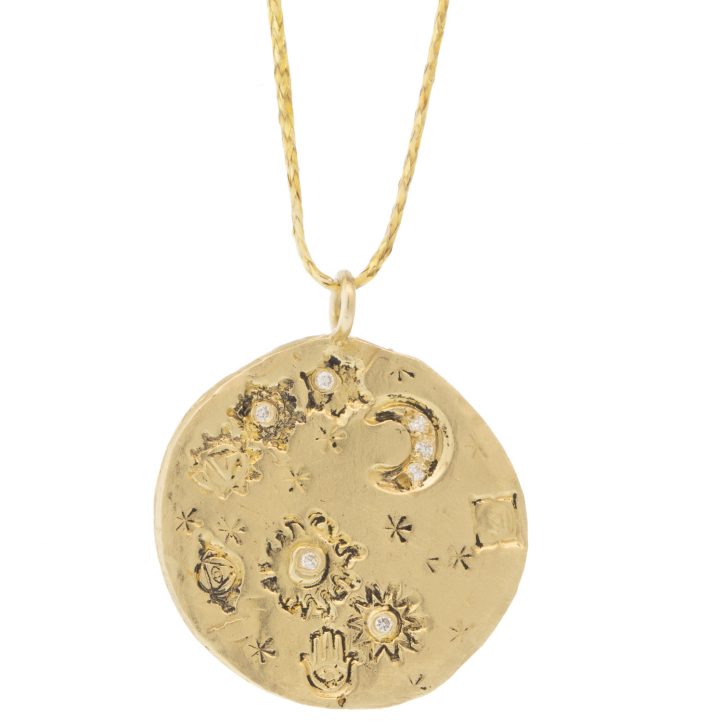 Victoria Cunningham Trunk Show: 14k inner workings (charm only), Measures 1" x 7/8" including bail