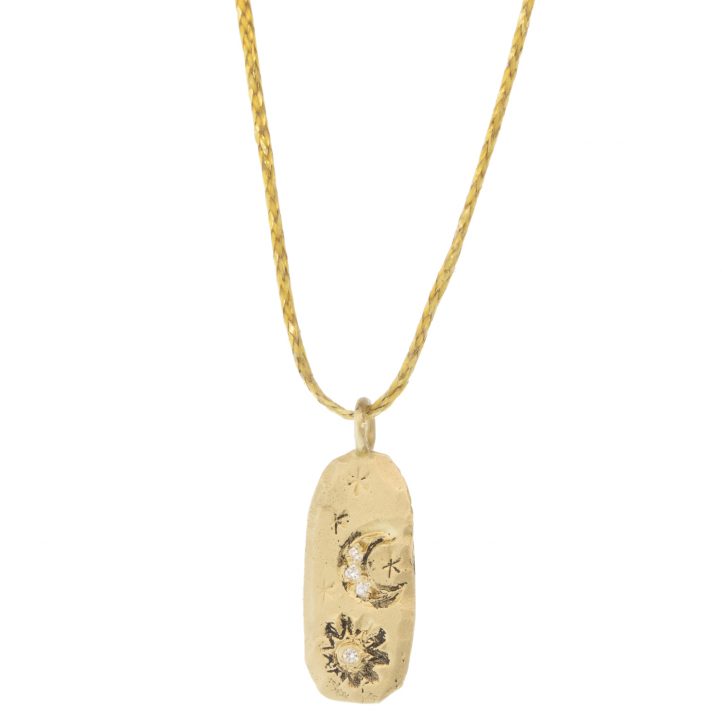Victoria Cunningham Trunk Show: 14k mindfulness (charm only), Measures 1" x 5/16" including bail