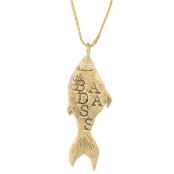 Victoria Cunningham : 14K koi (charm only), Measures 1 5/16" x 1/2" including bail