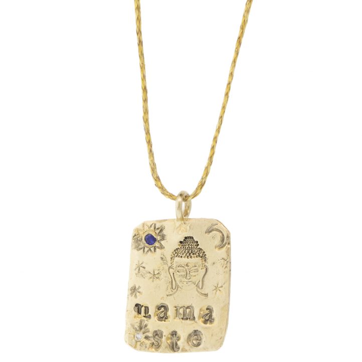 Victoria Cunningham Trunk Show: 14k namaste (charm only) 13/16 x 9/16