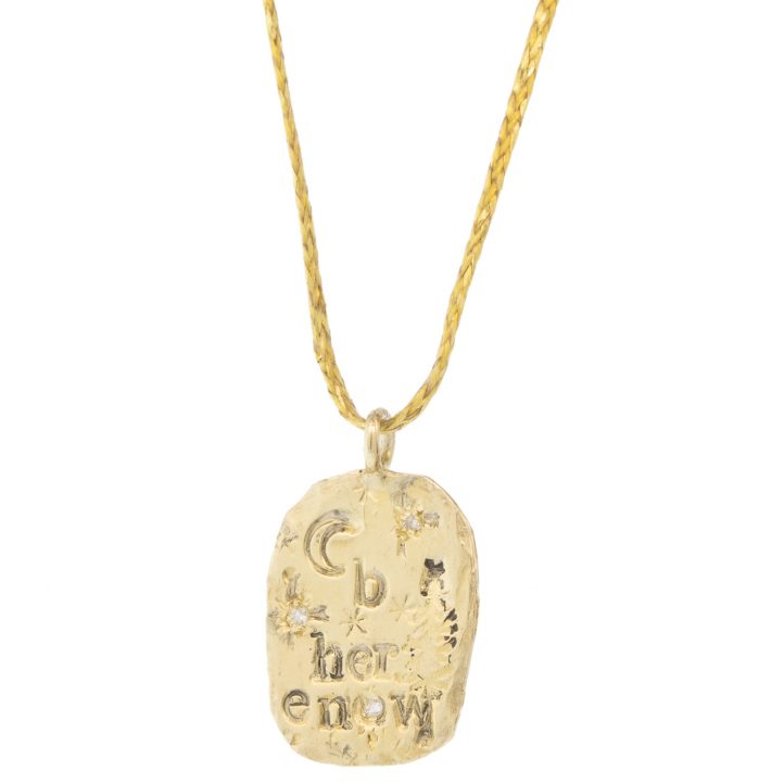 Victoria Cunningham Trunk Show: 14k b here now (charm only) 3/4 x 1/2