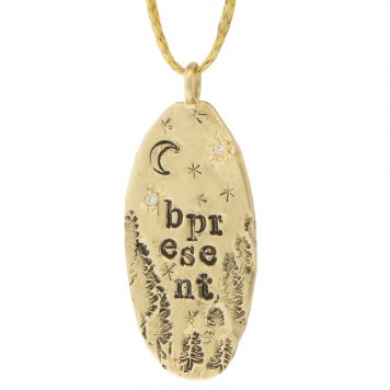 Victoria Cunningham :14K b present (charm only) 1 1/8 x 1/2