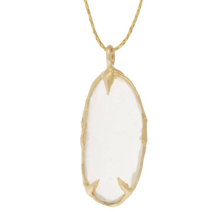Victoria Cunningham Trunk Show:14k  7.3ct rose cut moonstone (Pendant Only), Measures 1 5/16" x 9/16" including bail