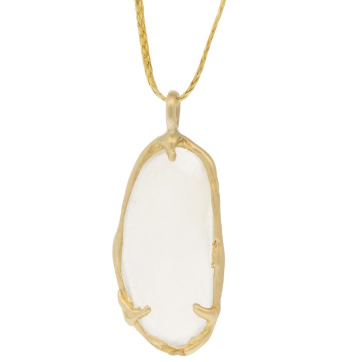 Victoria Cunningham Trunk Show:14k  7.6ct rose cut moonstone (Pendant Only), Measures 1 5/16" x 9/16"