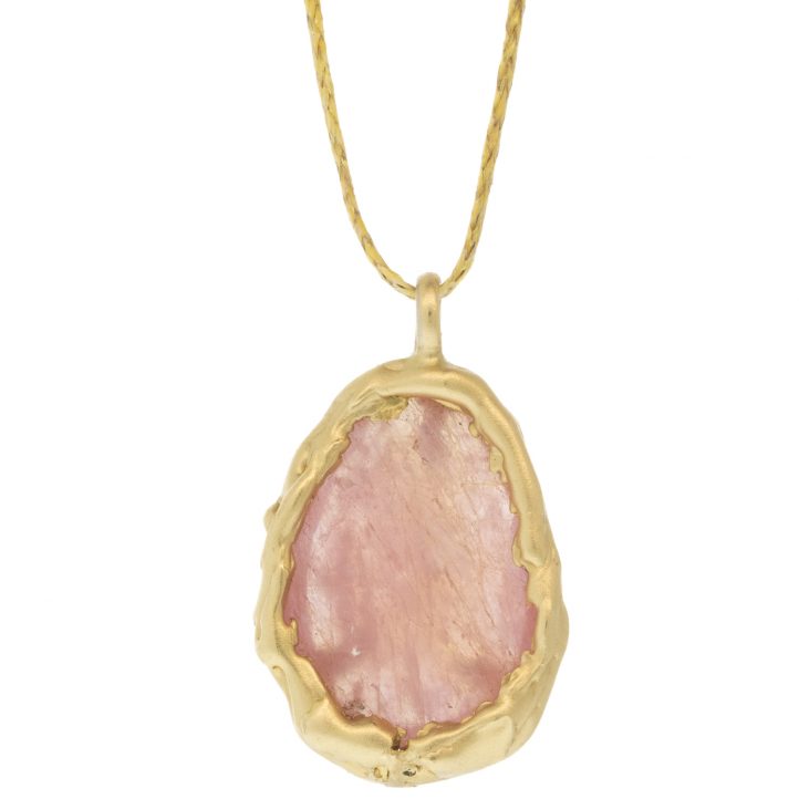 Victoria Cunningham Trunk Show:14k  8ct pink sapphire(PENDANT ONLY), measures 15/16" x 9/16" including bail