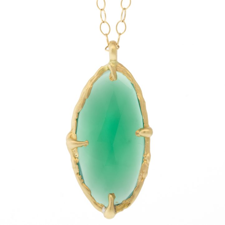 Victoria Cunningham Trunk Show:14k 8CT Green Garnet (Pendant Only), Measures 1 7/16" x 11/16" including bail