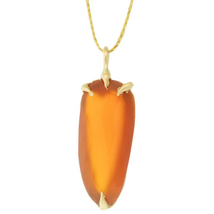 Victoria Cunningham Trunk Show:14k 13ct Carnelian (Pendant Only), Measures 1 1/2" x 1/2" including bail