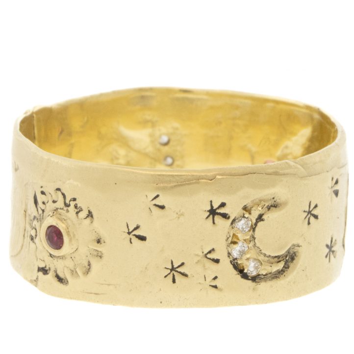 Victoria Cunningham Trunk Show: 14K celestial band, Size 8 1/4, Width 5/16"