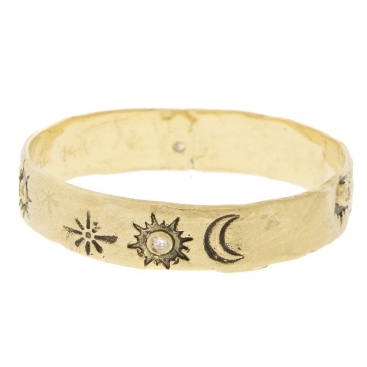 Victoria Cunningham Trunk Show: 14K day & night ring, Size 8 1/2, Width 5/32"