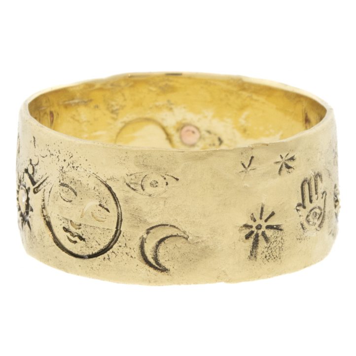Victoria Cunningham Trunk Show: 14K aries ring, Size 8, Width 5/16"