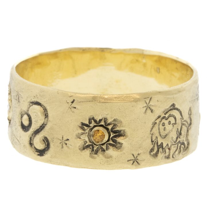 Victoria Cunningham:14K leo ring, Size 8 1/4, Width 5/16"