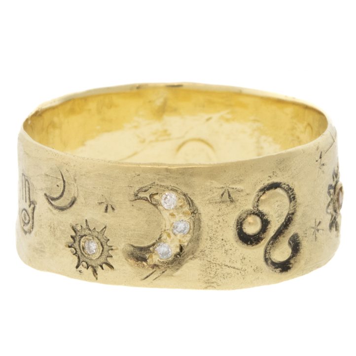 Victoria Cunningham:14K leo ring, Size 8 1/4, Width 5/16"