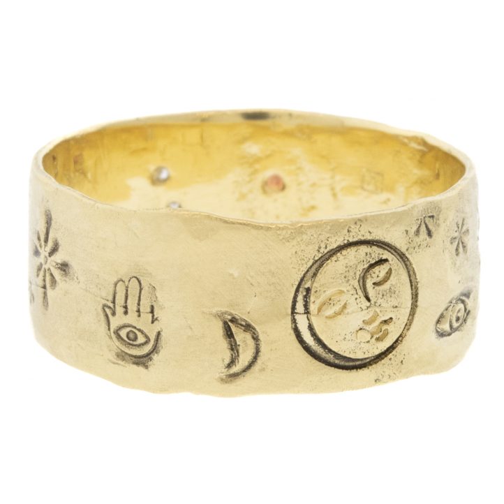 Victoria Cunningham Trunk Show: 14K scorpio ring, Size 8 1/2, Width 5/16"