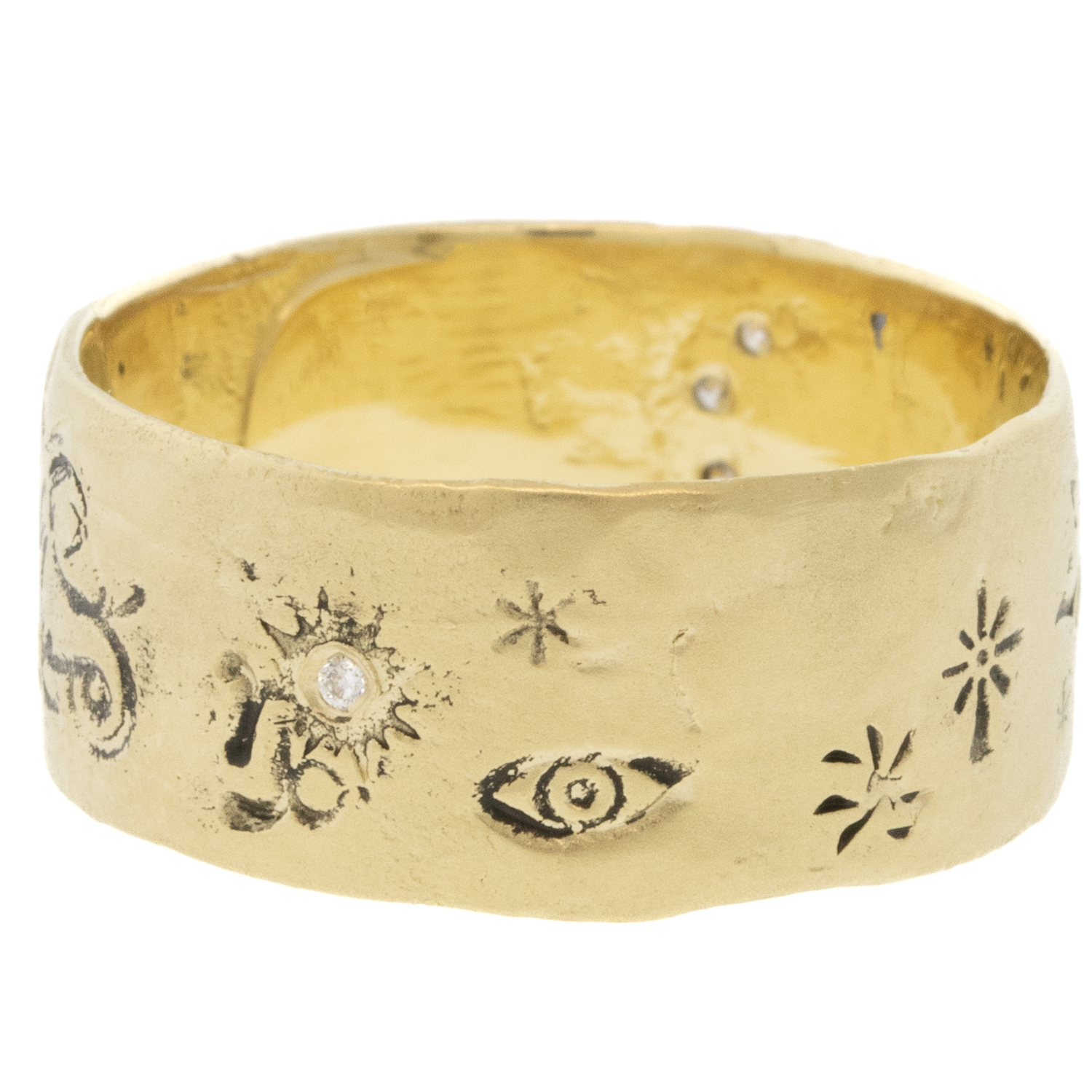 Victoria Cunningham Trunk Show: 14K capricorn ring, Size 8 1/4, Width 5/16"