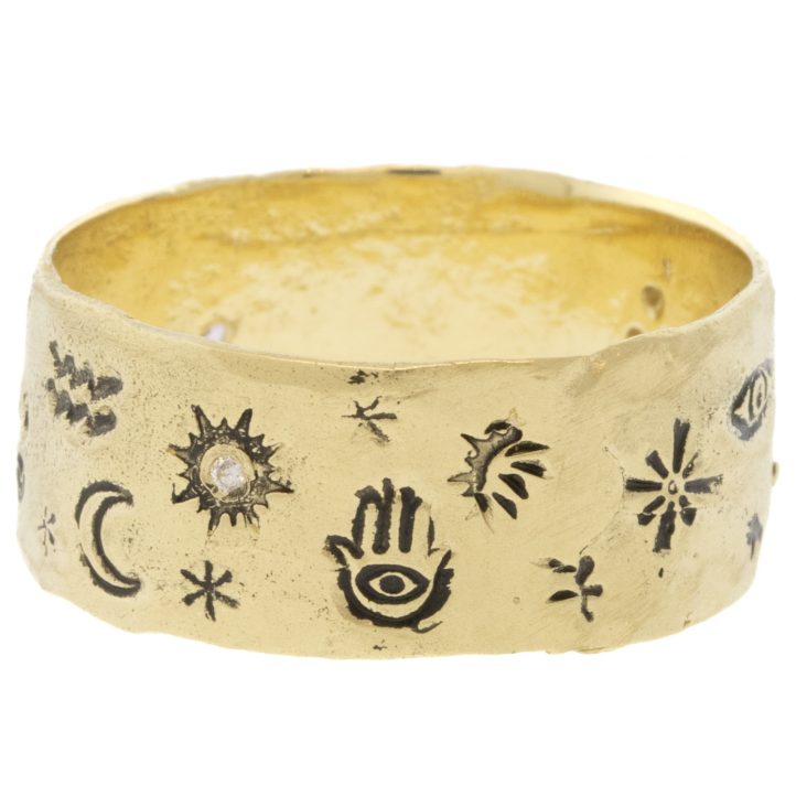 Victoria Cunningham Trunk Show: 14K aquarius ring, Size 9, Width 5/16"
