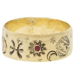 Victoria Cunningham:14K pisces ring, Size 9, Width 5/16"