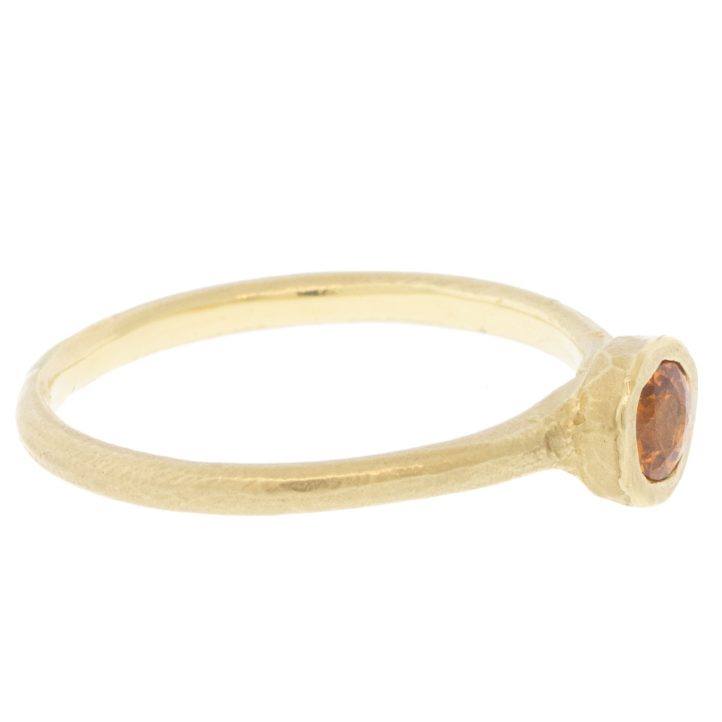 Victoria Cunningham Trunk Show: .38ct orange sapphire, Size 7, Stone measures 3/16" x in diameter