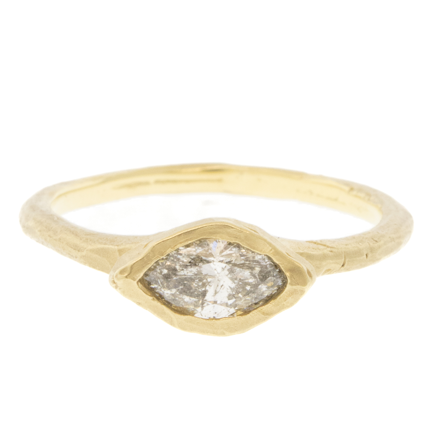 Victoria Cunningham Trunk Show: .60ct marquise salt and pepper diamond, Size 6 3/4, Stone measures 1/4" x 3/8"