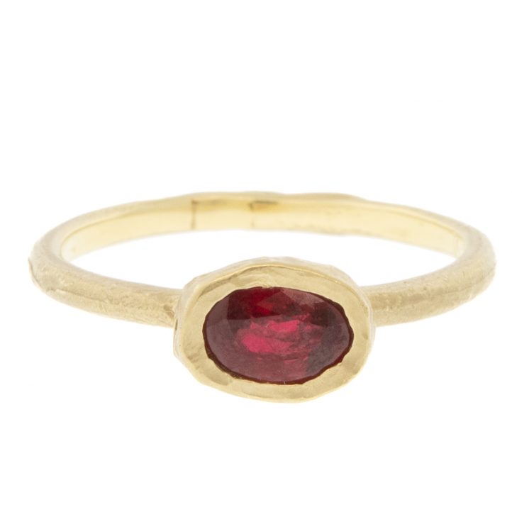 Victoria Cunningham Trunk Show: .68ct oval ruby, Size 6 3/4, Stone measures 1/4" x 5/16"