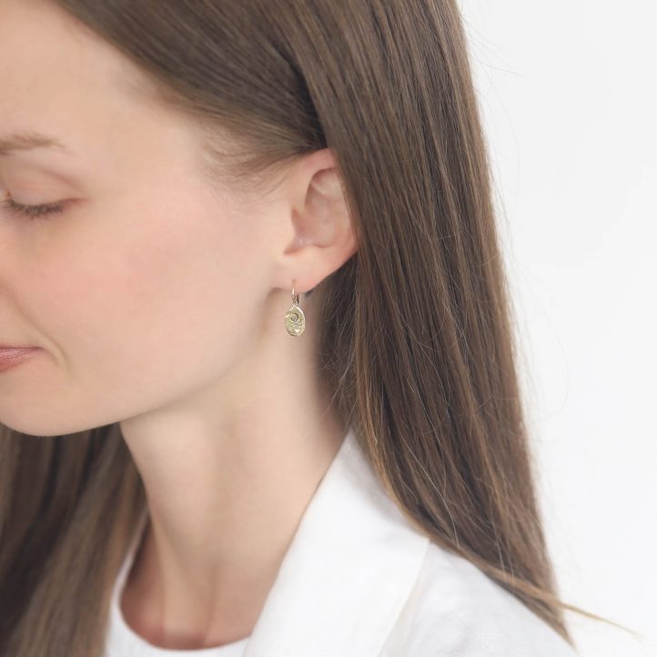 Victoria Cunningham Trunk Show: 14k sacred earrings 3/4 x 1/4