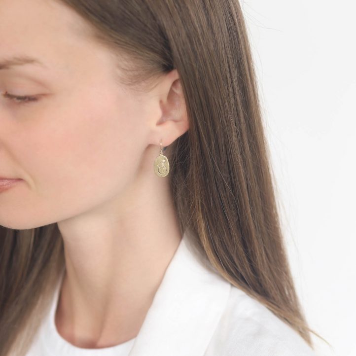 Victoria Cunningham Trunk Show: 14k luna earrings 1 x 3/8