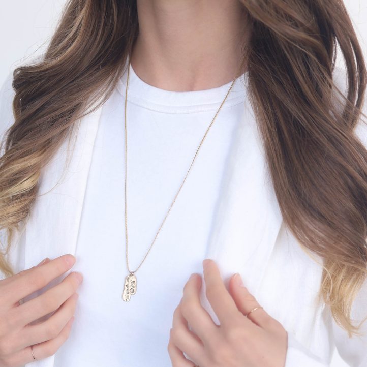 Victoria Cunningham Trunk Show: 14k mindfulness (charm only), Measures 1" x 5/16" including bail