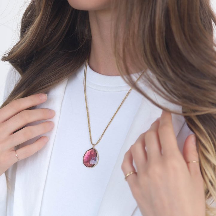 Victoria Cunningham Trunk Show:14k 12.9CT Pink Tourmaline & Buddha back (Pendant Only), Measures 1 1/4" x 7/8" including bail
