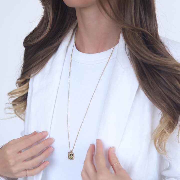 Victoria Cunningham Trunk Show: 14k namaste (charm only) 13/16 x 9/16