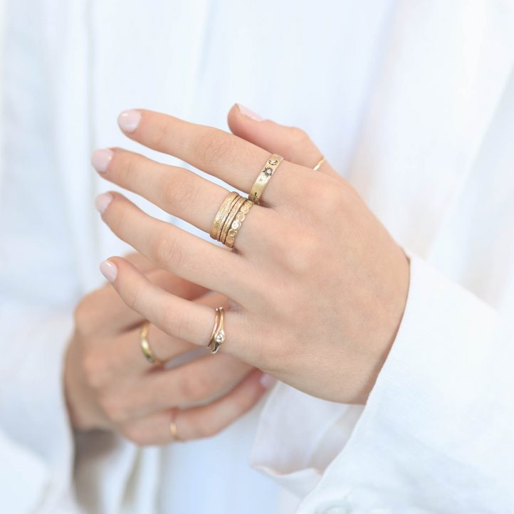 Victoria Cunningham Trunk Show: 14K day & night ring, Size 8 1/2, Width 5/32"