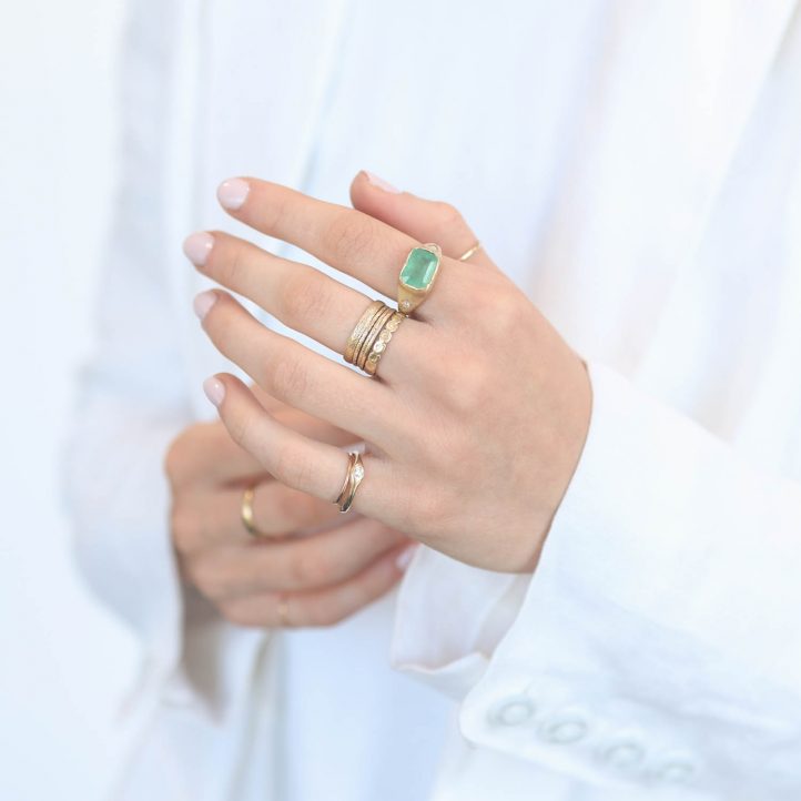 Victoria Cunningham Trunk Show: 7.6ct emerald + .46ct dia, Size 6 1/4, Stone measures 3/8" x 7/16"