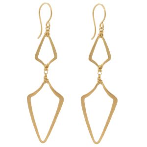 Dana Kellin: Earrings, Gold Fill, Double Open Triangular Dangle