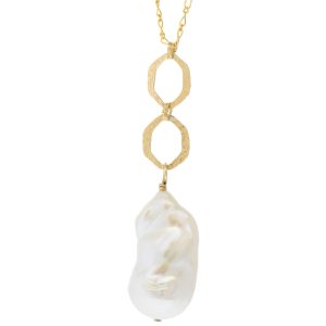 Dana Kellin: Necklace, Single Baroque Pearl, Gold Fill