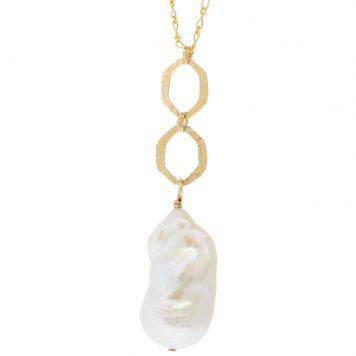 Dana Kellin: Necklace, Single Baroque Pearl, Gold Fill
