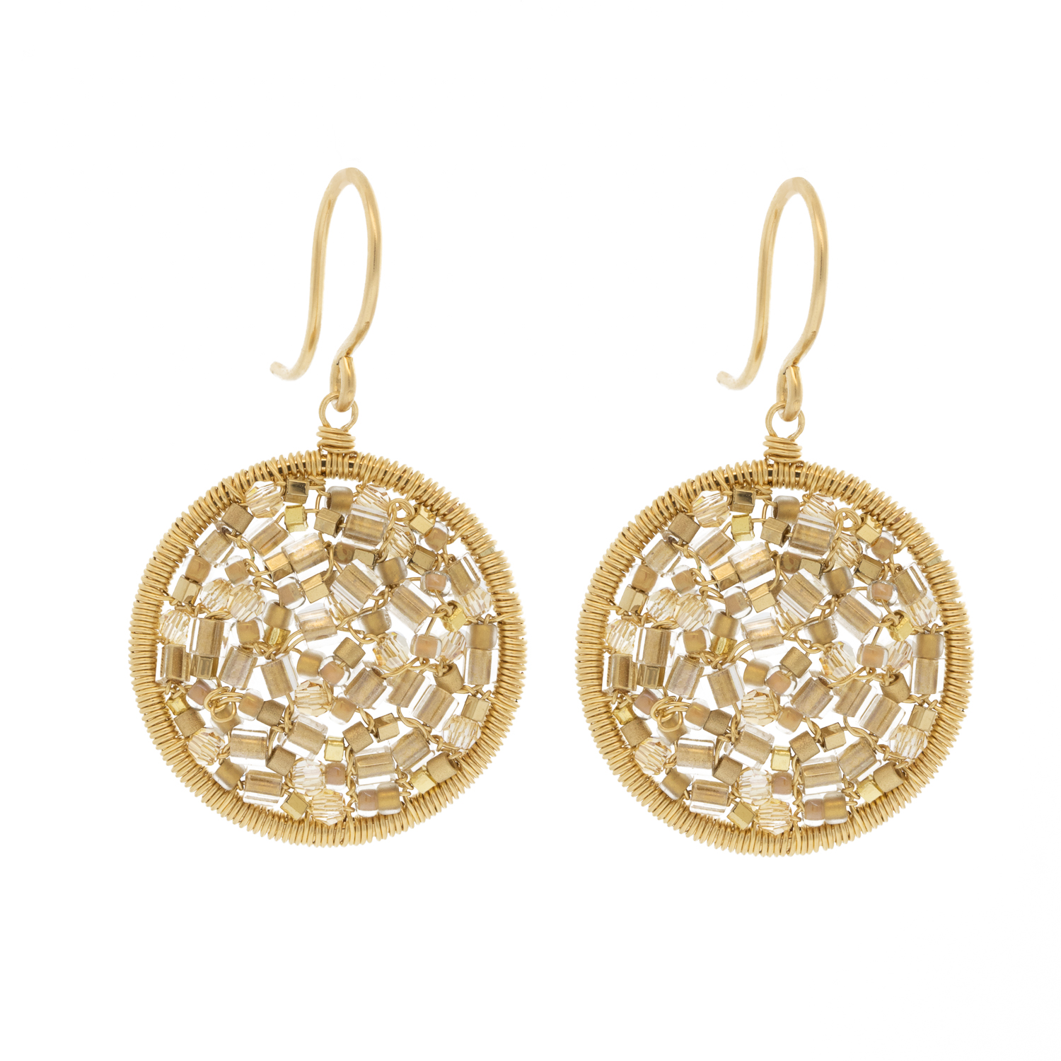 Dana Kellin: Earrings, Golden Mix, Gold Fill, Circle